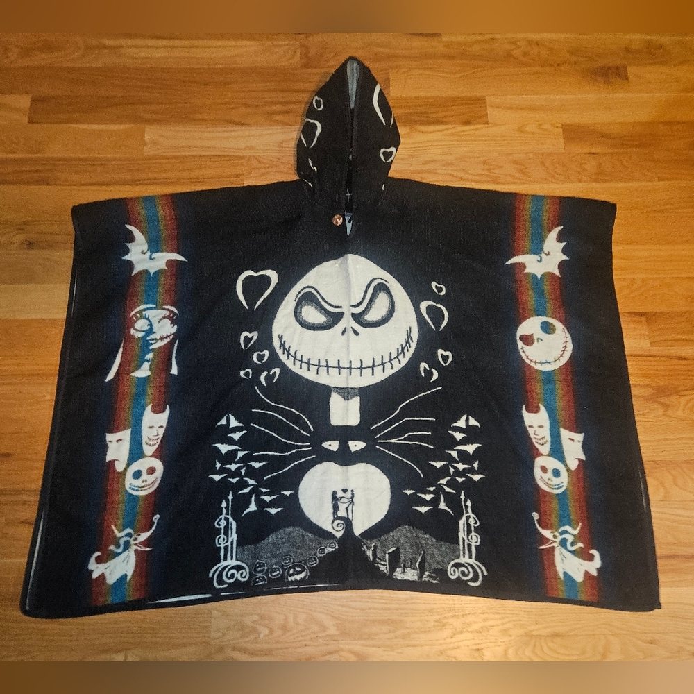 Jack Skeleton Nightmare Before Christmas OS NW/OT Reversible Poncho